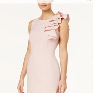 NWT Calvin Klein Pink Ruffle dress